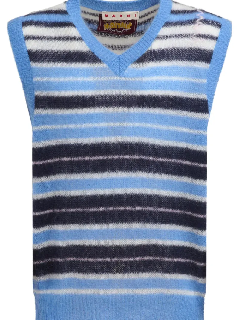 Knitwear>MARNI Striped V-Neck Sweater Vest