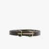 Small Accessories | Small Accessories>MA+ + Studded Double Oval Buckle Extra Thin Belt