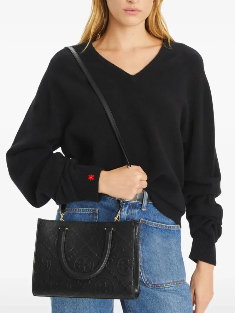 Bags>TORY BURCH T Monogram Contrast Embossed Square Tote