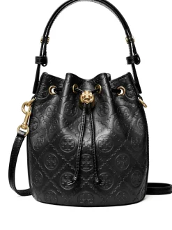 Bags>TORY BURCH T Monogram Leather Mini Bucket Bag