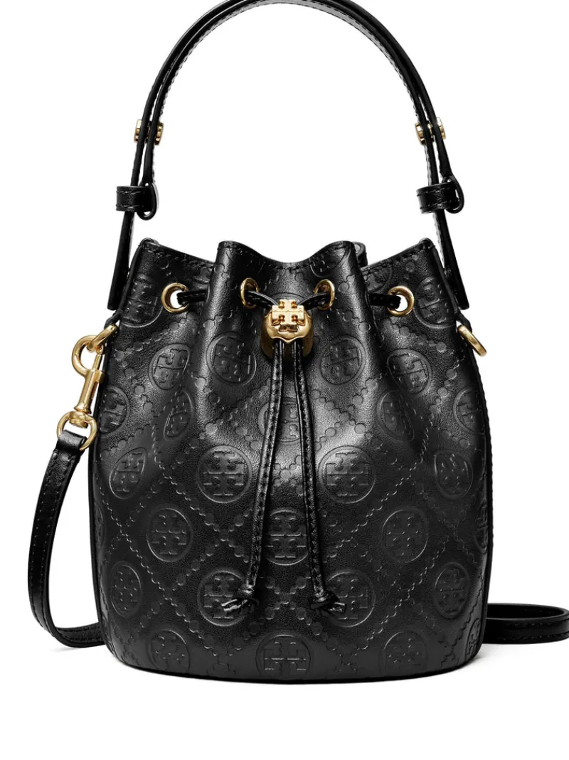 Bags>TORY BURCH T Monogram Leather Mini Bucket Bag