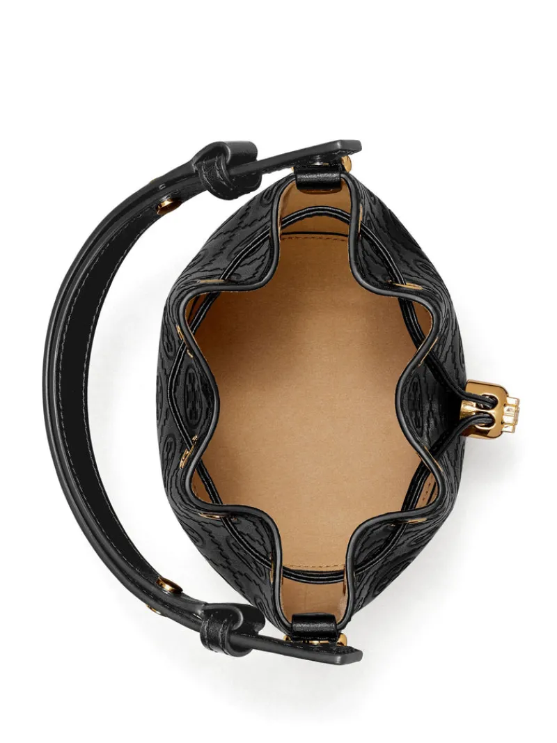 Bags>TORY BURCH T Monogram Leather Mini Bucket Bag