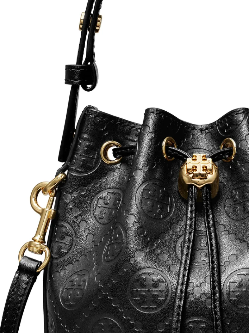 Bags>TORY BURCH T Monogram Leather Mini Bucket Bag