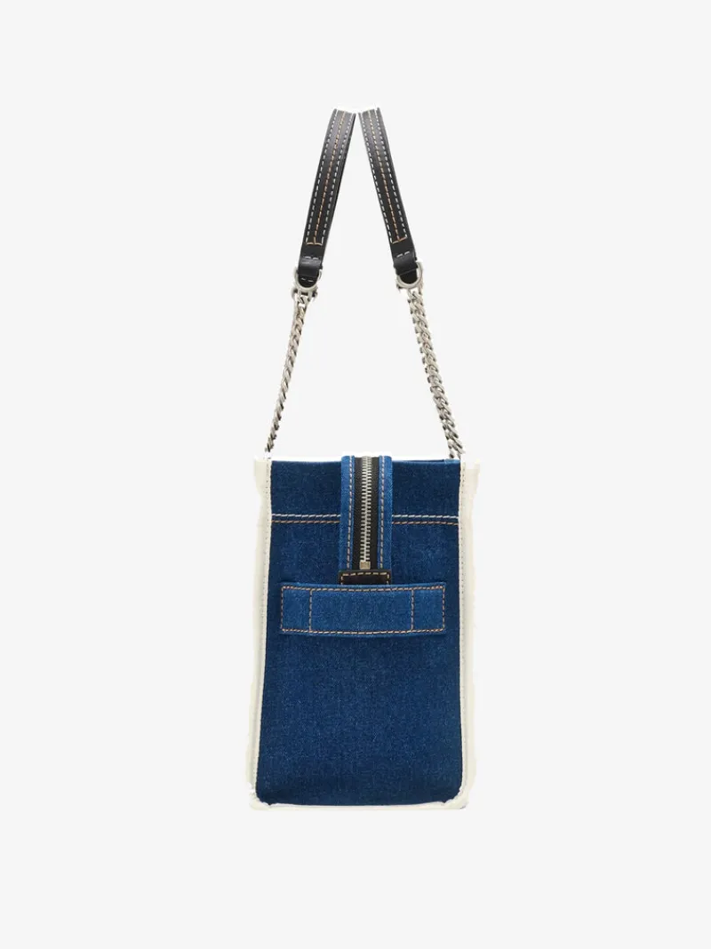 Bags>MARC JACOBS The Denim Chain Medium Tote Bag
