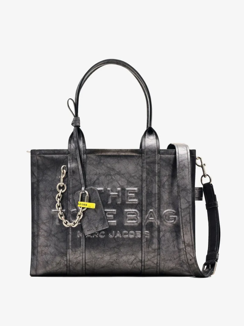 Bags>MARC JACOBS The Large Metallic Distressed Leather Tote Bag