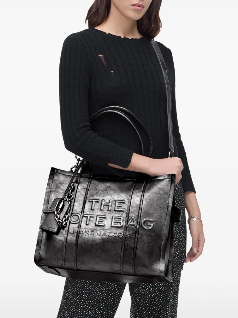 Bags>MARC JACOBS The Large Metallic Distressed Leather Tote Bag