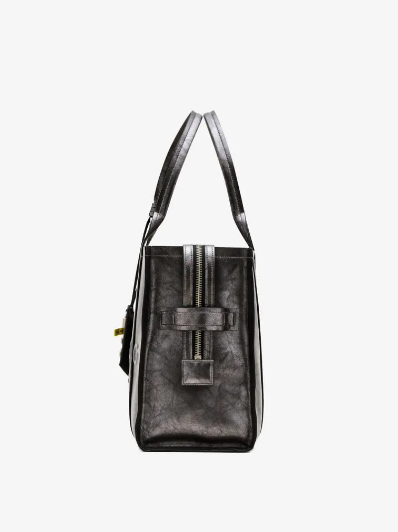 Bags>MARC JACOBS The Large Metallic Distressed Leather Tote Bag