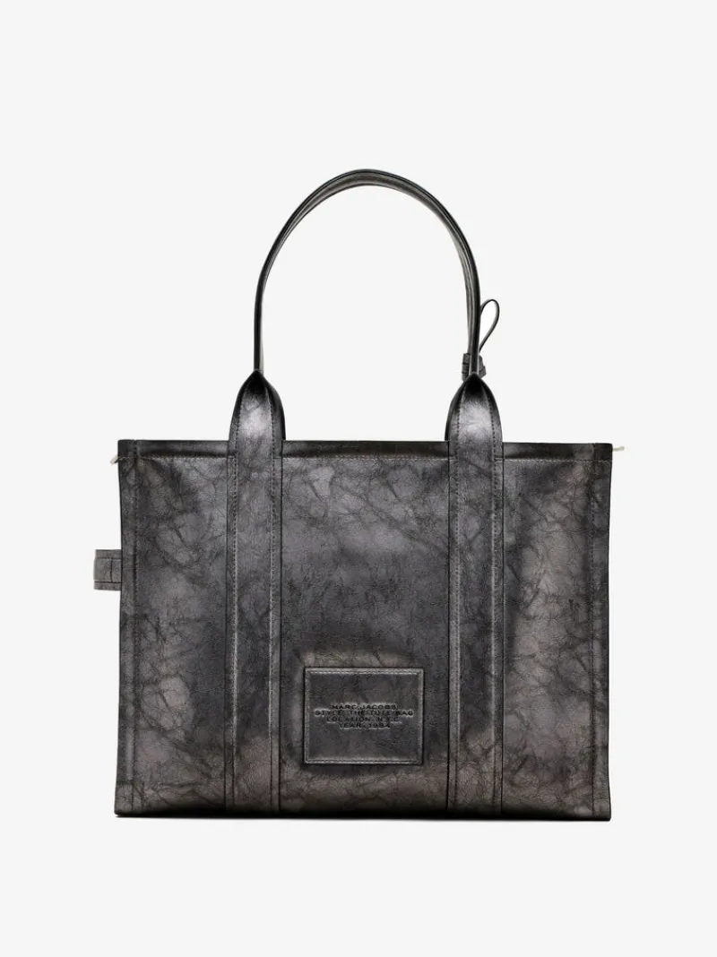 Bags>MARC JACOBS The Large Metallic Distressed Leather Tote Bag