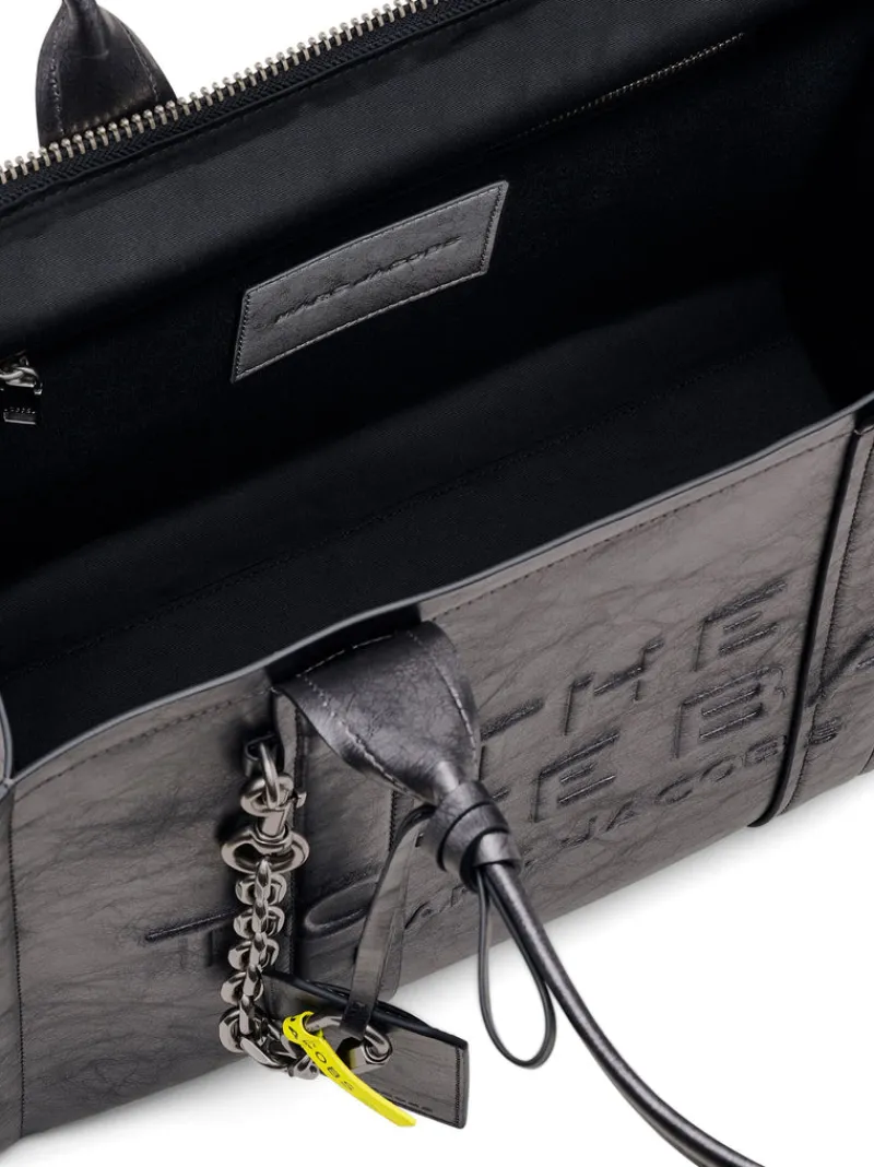 Bags>MARC JACOBS The Large Metallic Distressed Leather Tote Bag