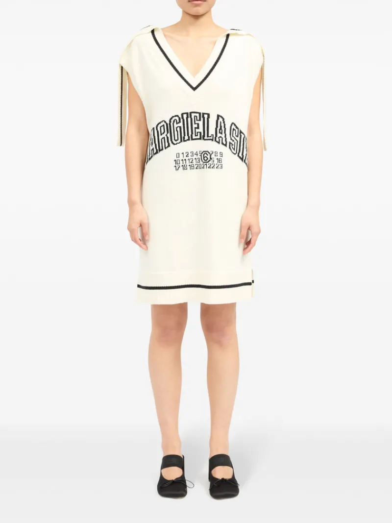 Knitwear | Dresses>MM6 Maison Margiela Varsity Jacquard Mini Dress