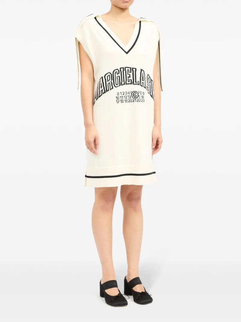 Knitwear | Dresses>MM6 Maison Margiela Varsity Jacquard Mini Dress