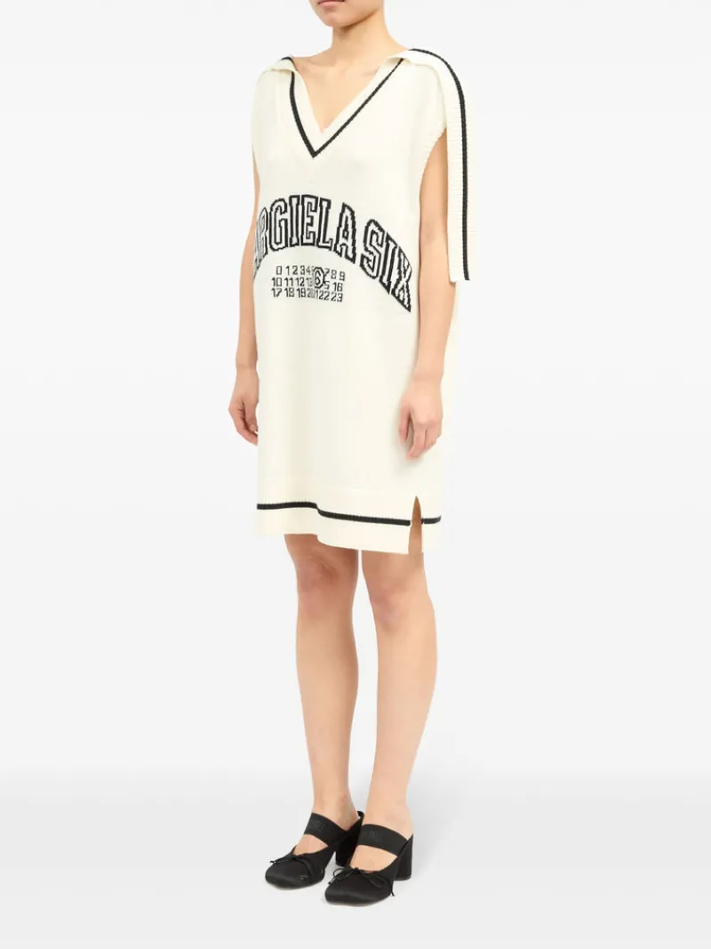 Knitwear | Dresses>MM6 Maison Margiela Varsity Jacquard Mini Dress
