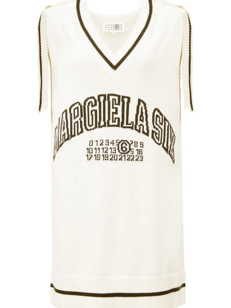 Knitwear | Dresses>MM6 Maison Margiela Varsity Jacquard Mini Dress