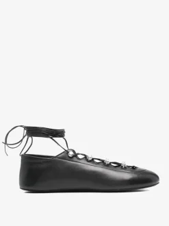 Flats>ALEXANDER WANG Vyollette Lace Up Flat Sneakers