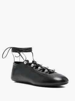 Flats>ALEXANDER WANG Vyollette Lace Up Flat Sneakers