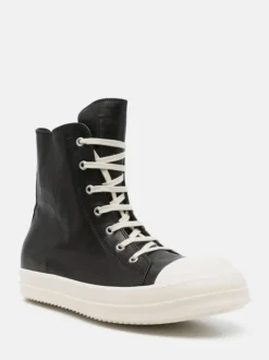 Sneakers>RICK OWENS Waxed Leather Sneakers