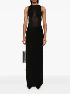 Dresses>JEAN PAUL GAULTIER With Covered Cup Detail Light Jersey Long Dress