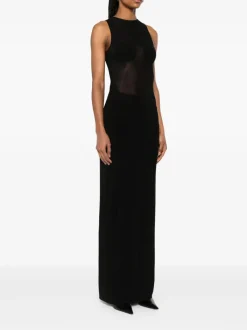 Dresses>JEAN PAUL GAULTIER With Covered Cup Detail Light Jersey Long Dress